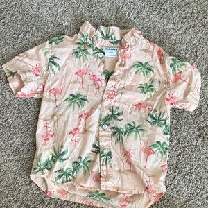 Old Navy Kids Tropical Flamingo Shirt - Pink and Green
